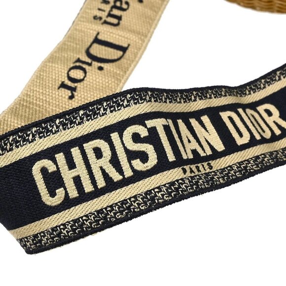 Christian Dior Navy Rattan Trotter Wicker Shoulder Bag - Picture 5 of 8